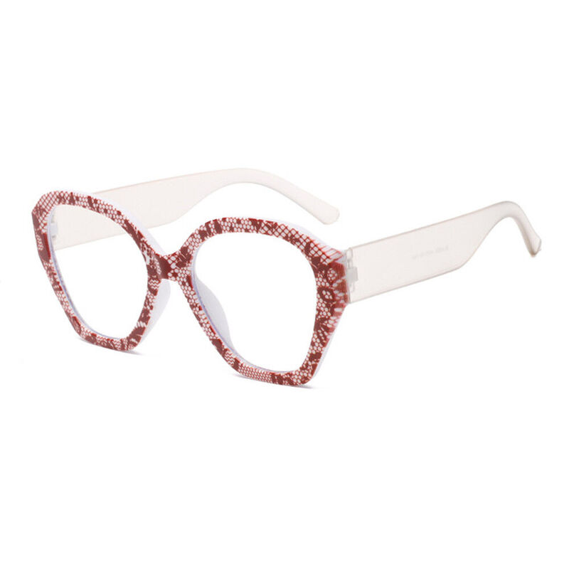 Nydia Geometric Brown Glasses