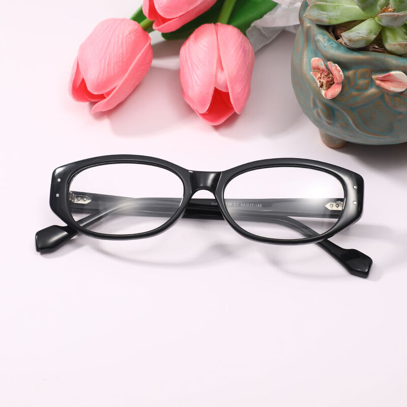 Joan Oval Black Glasses