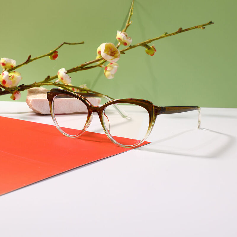 Wordsia Cat Eye Green Glasses