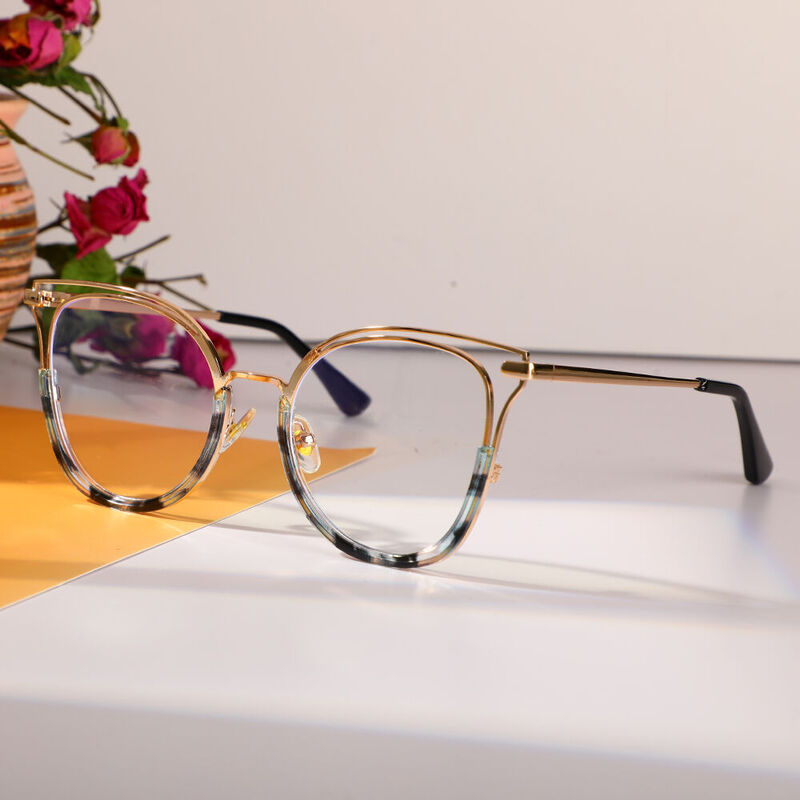 Helin Cat Eye Blue Glasses