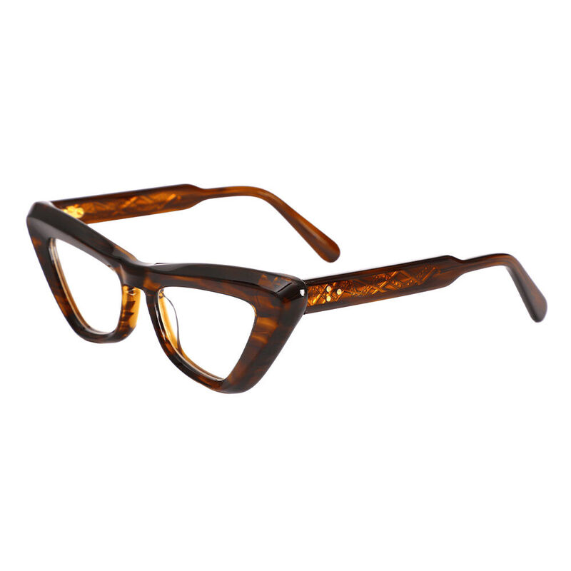 Grantha Cat Eye Brown Glasses