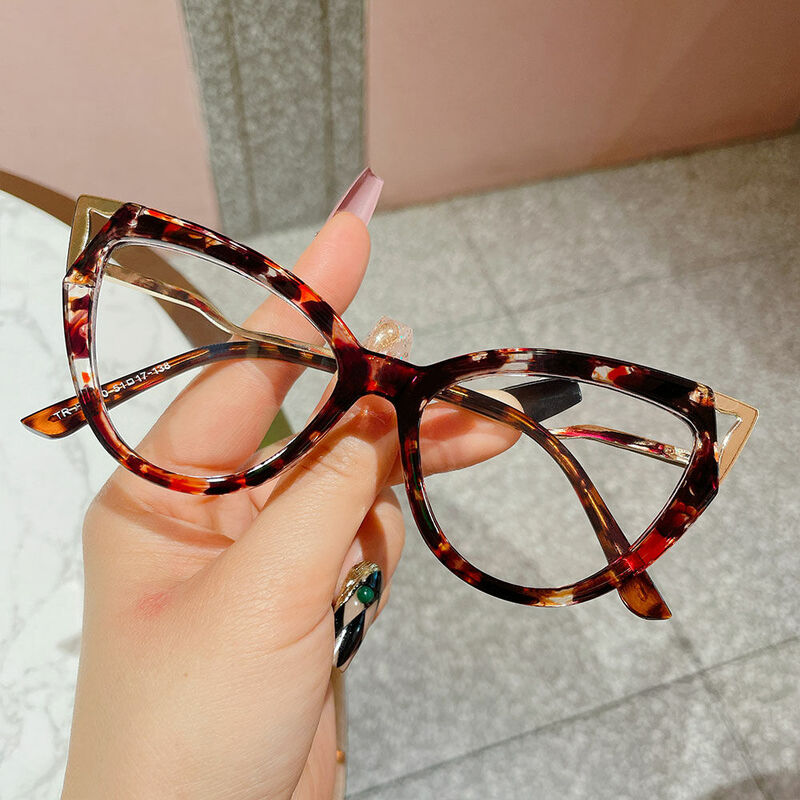 Nydia Cat Eye Red Glasses