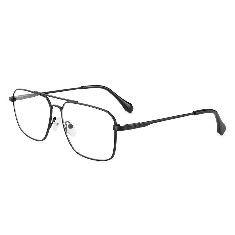 Scott Aviator Rectangle Black Glasses