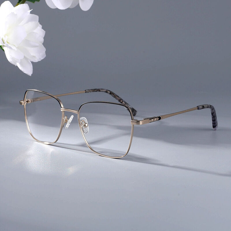 Eve Geometric Black Glasses