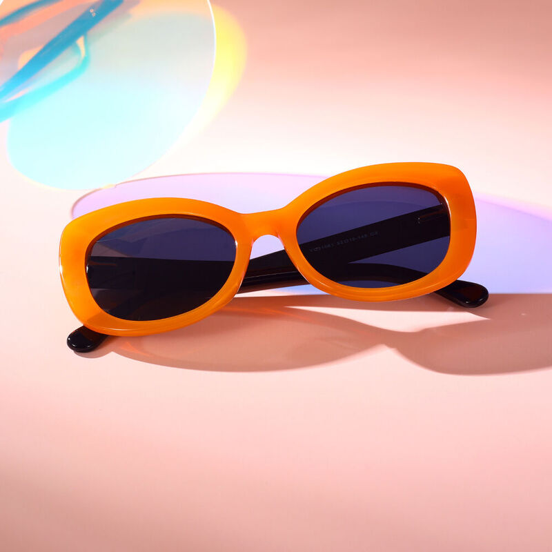 Leta Cat Eye Orange Sunglasses