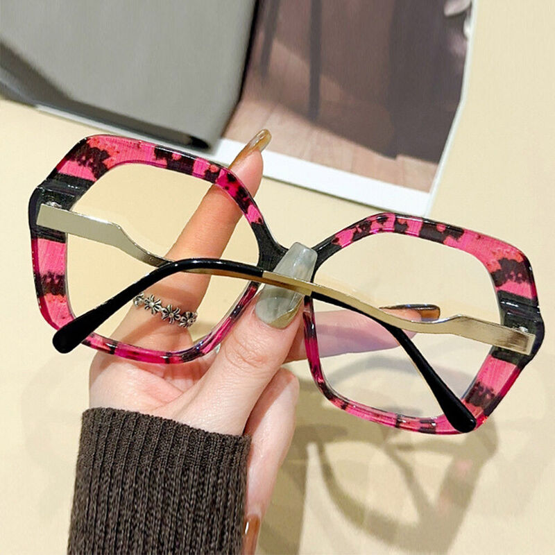 Clara Geometric Pink Glasses