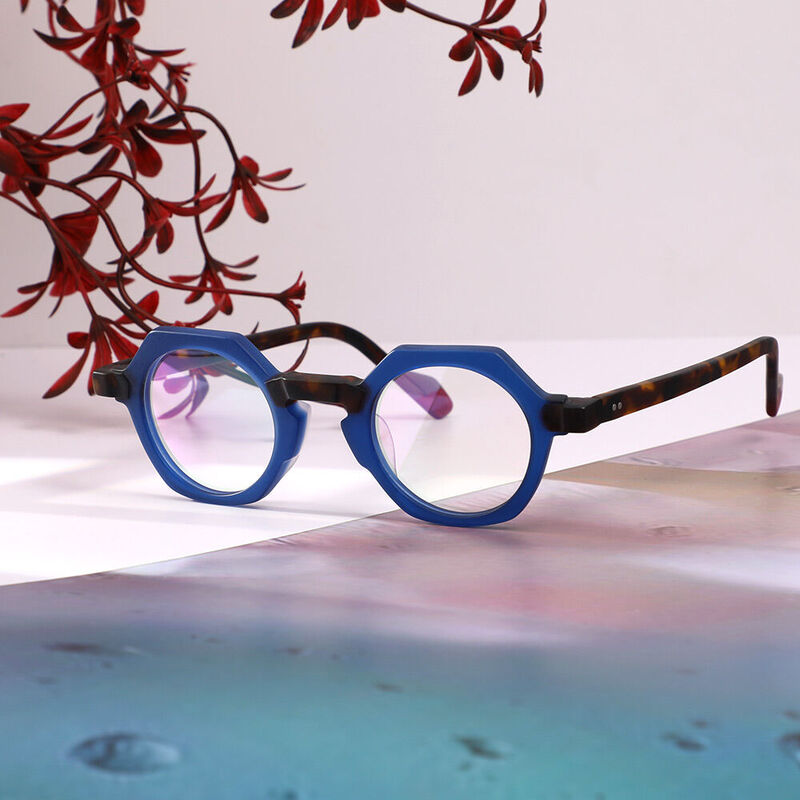 Tonaya Geometric Blue Glasses