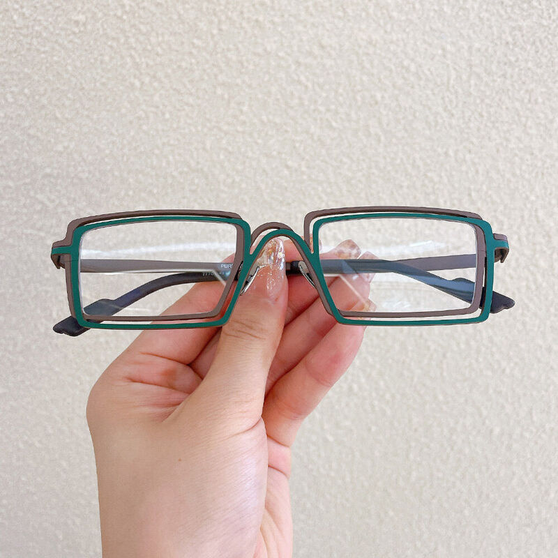 Colinee Rechteckige Braune Brille