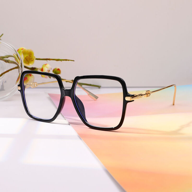 Irving Geometric Black Glasses