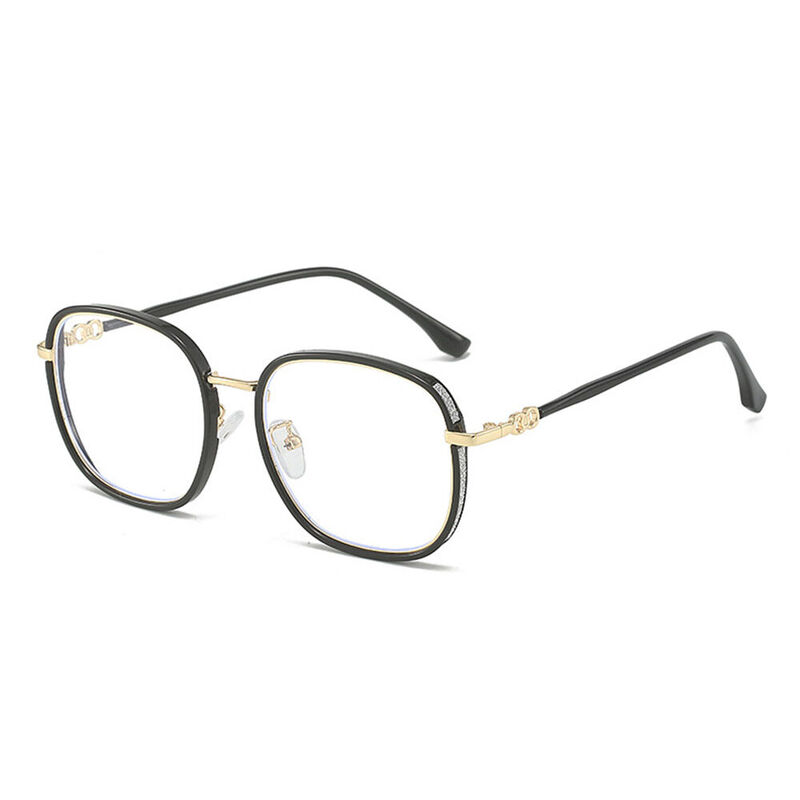 Hulda Square Black Gold Glasses