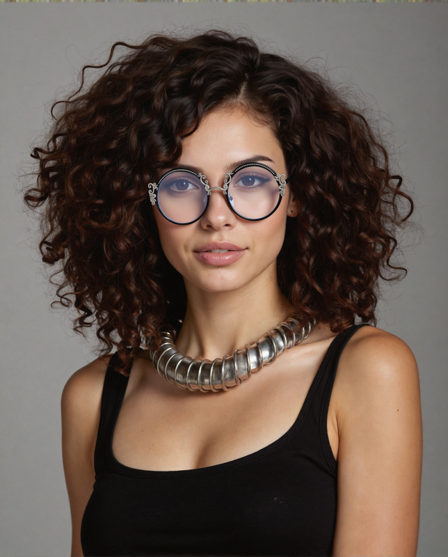 Juliana Runde Schwarze Brille