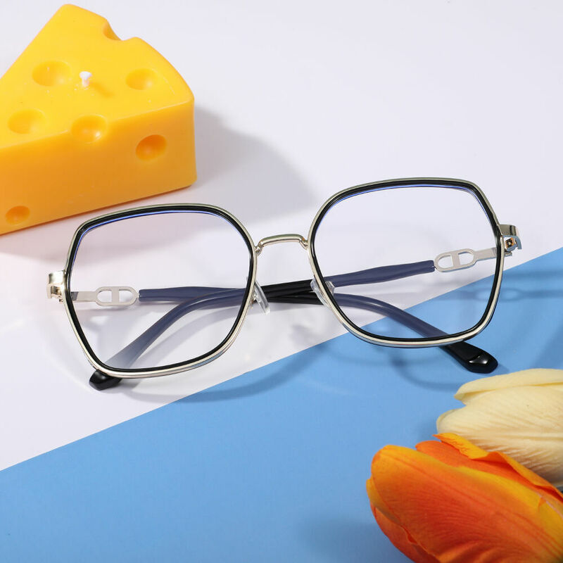 Oliver Geometrische Schwarze Brille