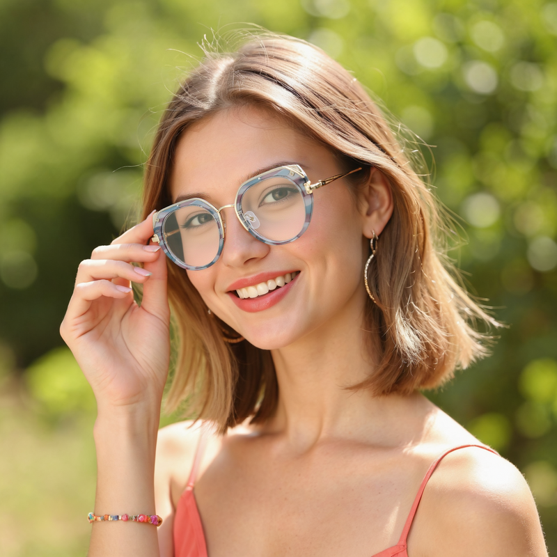 Bretton Cat Eye Blaue Brille
