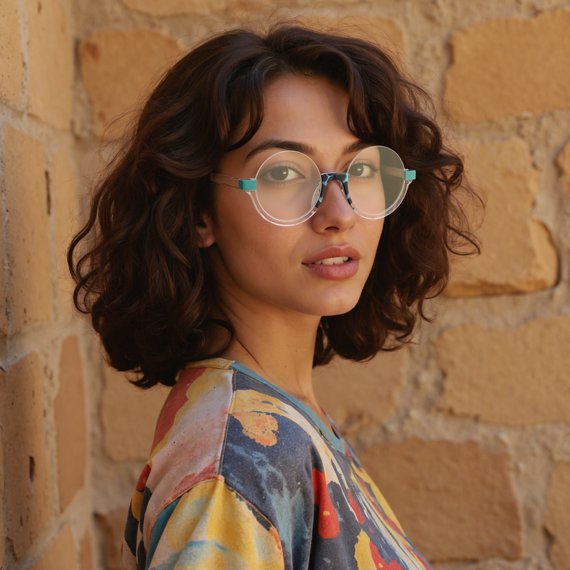 Mildred Round Green Glasses