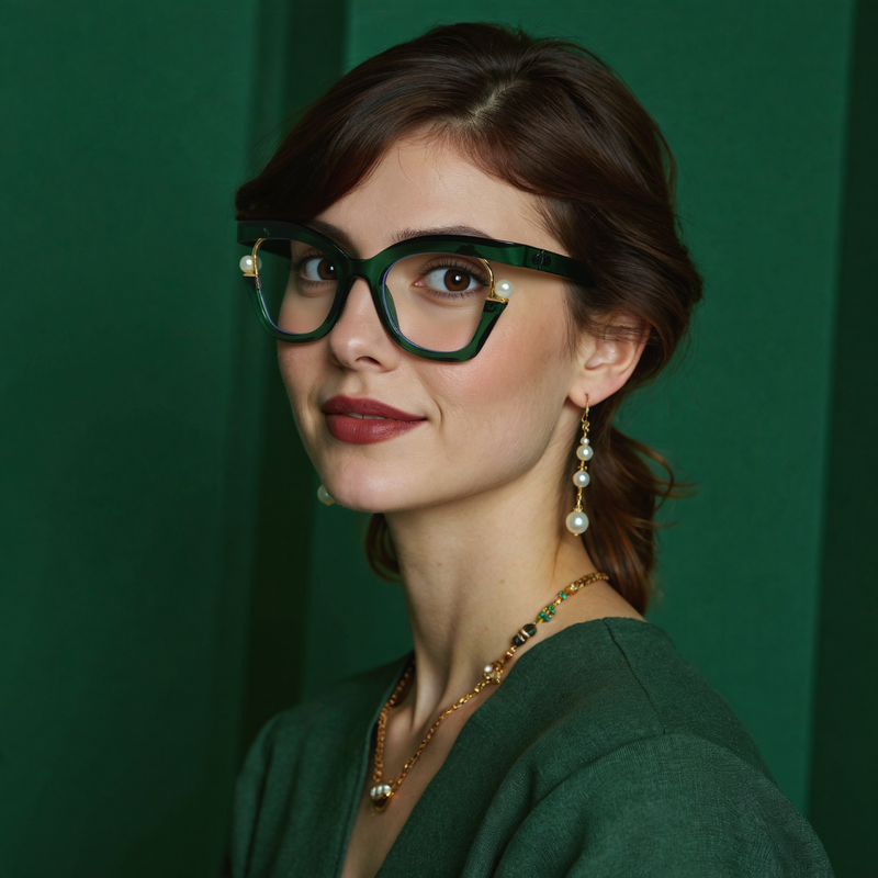 Lunettes de Vue Halona Cat Eye Vert