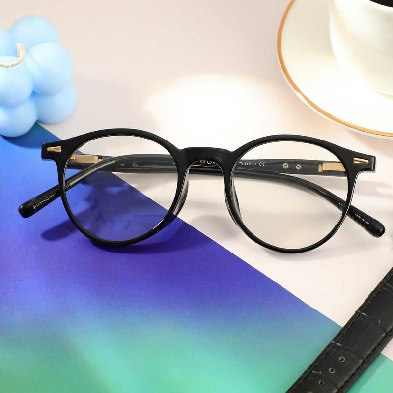 Ogden Round Black Glasses