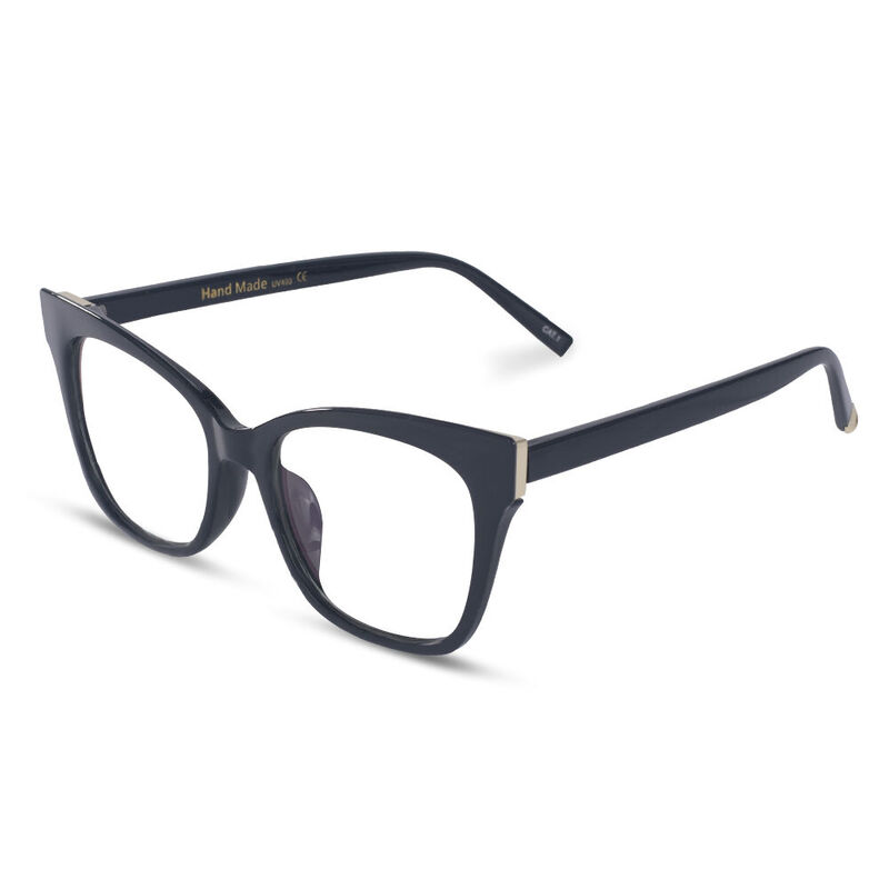 Solitaire Cat Eye Black Glasses