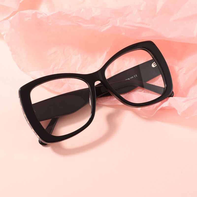 Tess Cat Eye Black Glasses