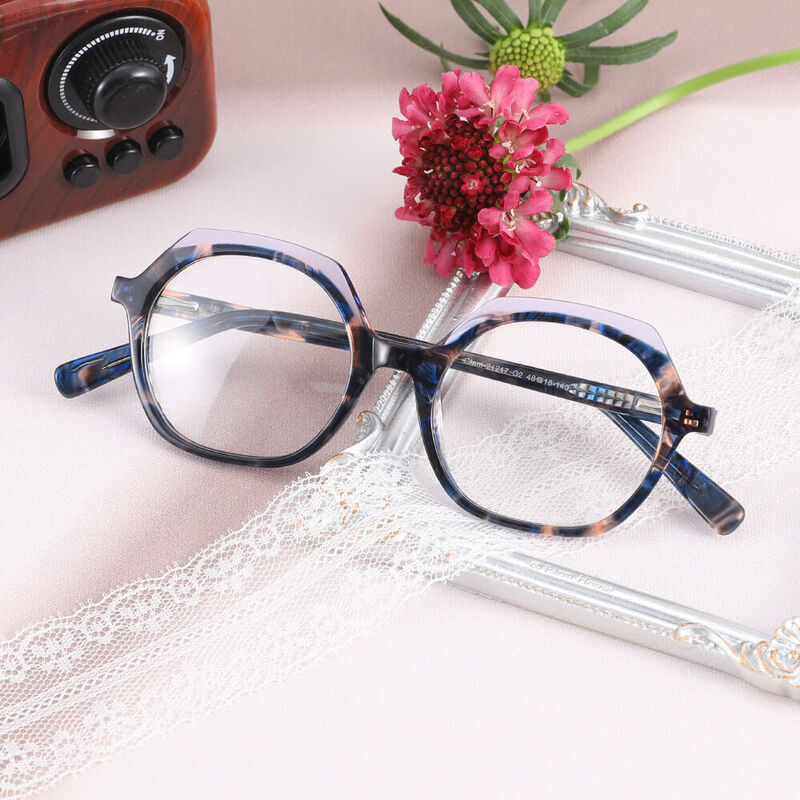 Carter Geometric Blue Glasses