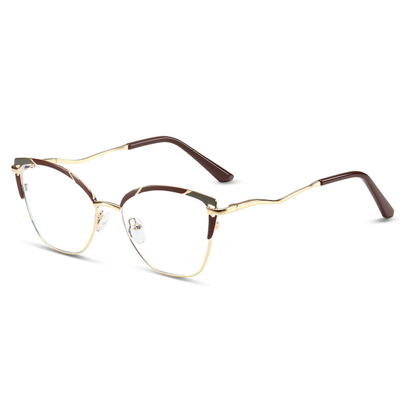 Kentic Cat Eye Brown Glasses