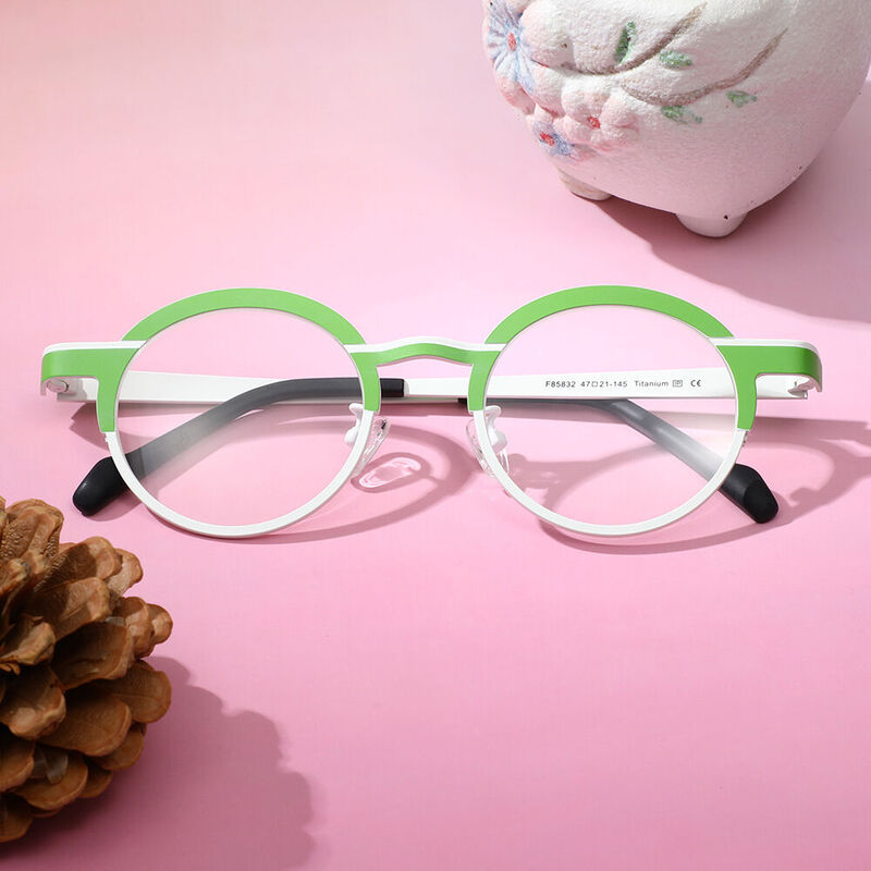 Blume Round White Glasses