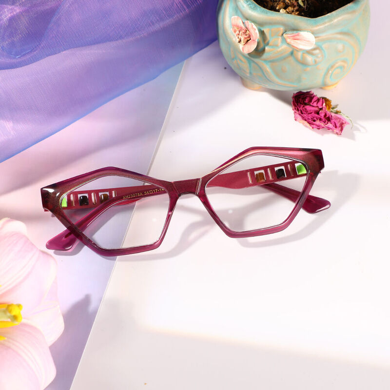 Darcy Cat Eye Purple Glasses