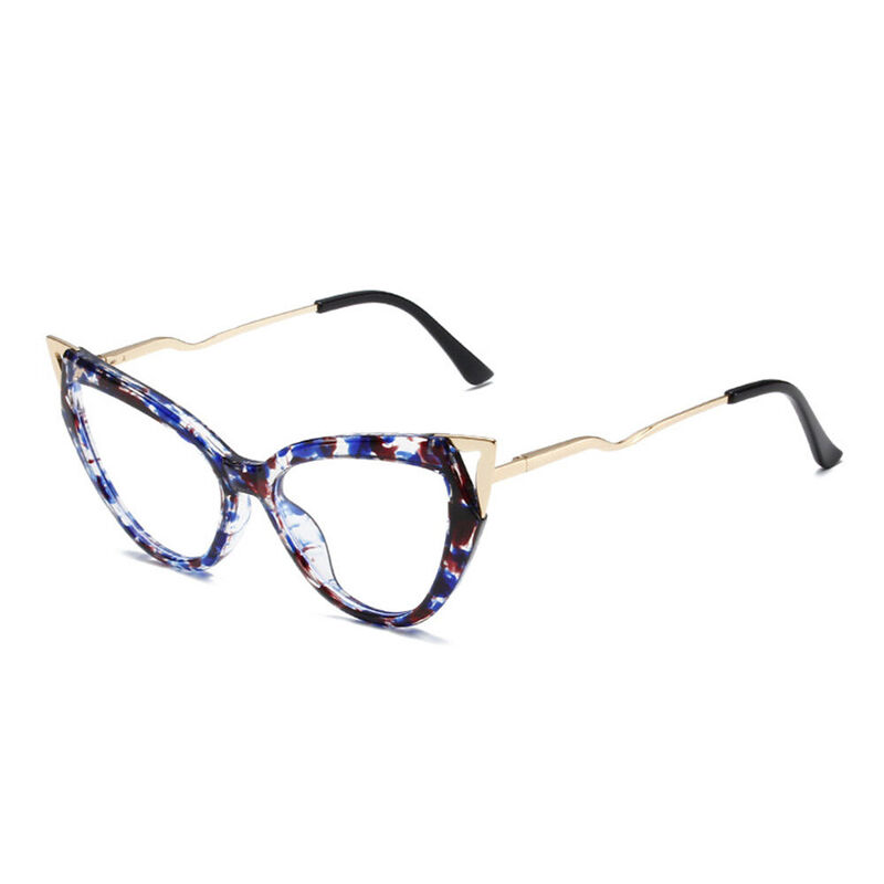 Nydia Cat Eye Blue Glasses