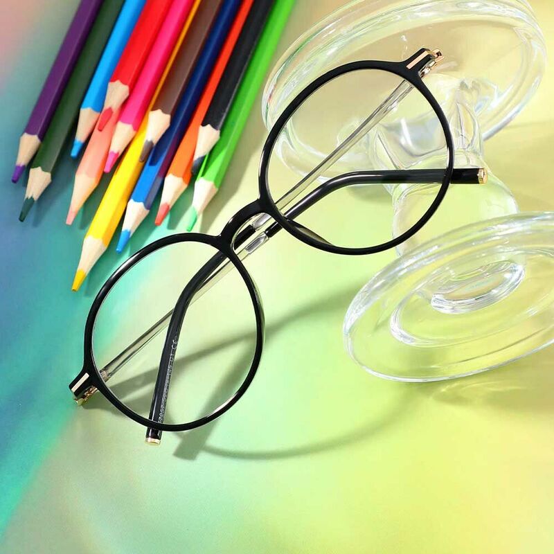 Maureen Runde Schwarze Brille