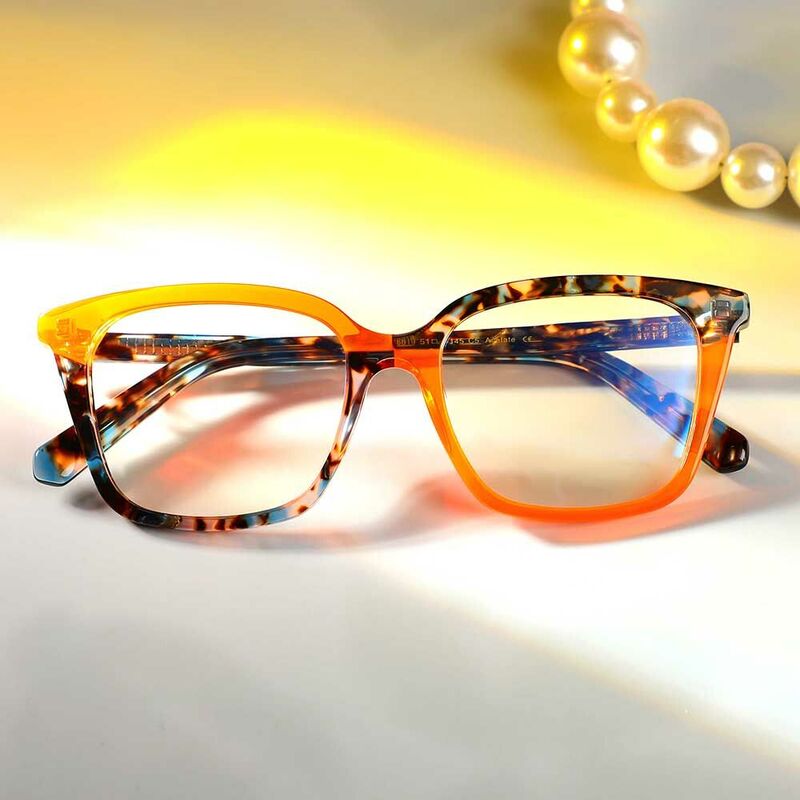 Colbert Quadratische Orange Brille