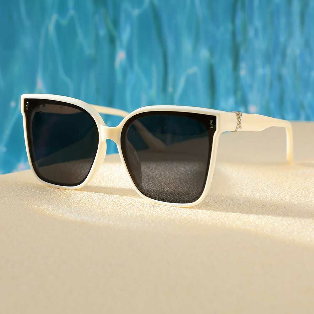 Bowen Quadratische Weiße Sonnenbrille