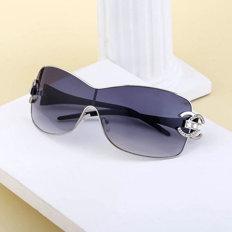 Nicola Oval Gray Sunglasses