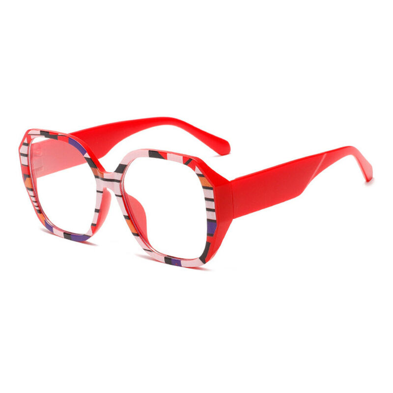 Elma Geometric Red Glasses