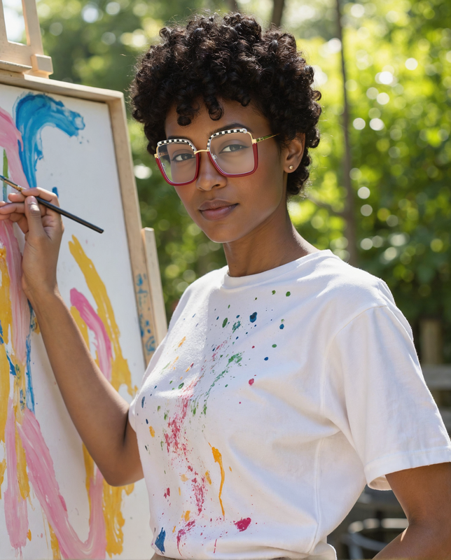 Lizzie Geometric Red Glasses