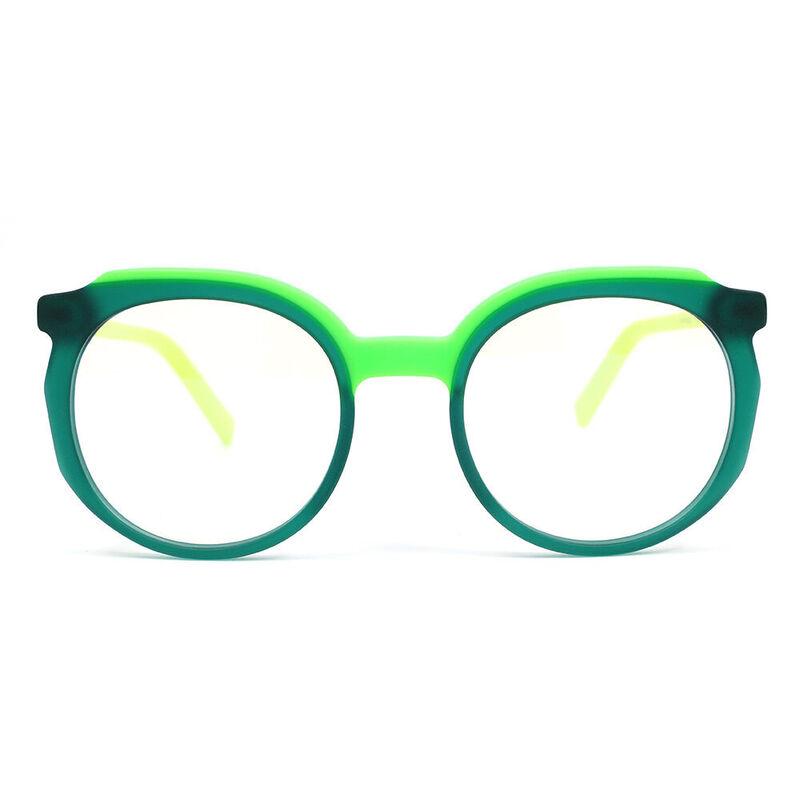 Regi Round Green Glasses