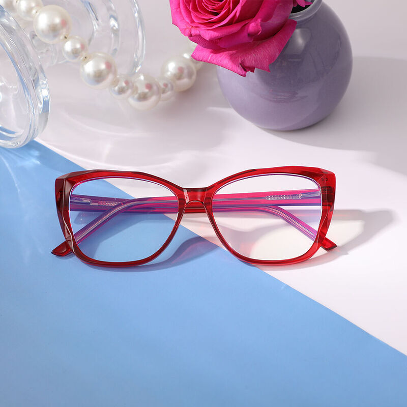 Lunettes de Vue Cornelie Cat Eye Rouge