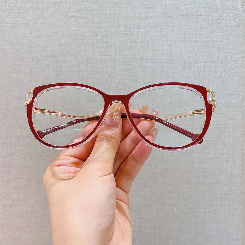 Walten Cat Eye Red Glasses