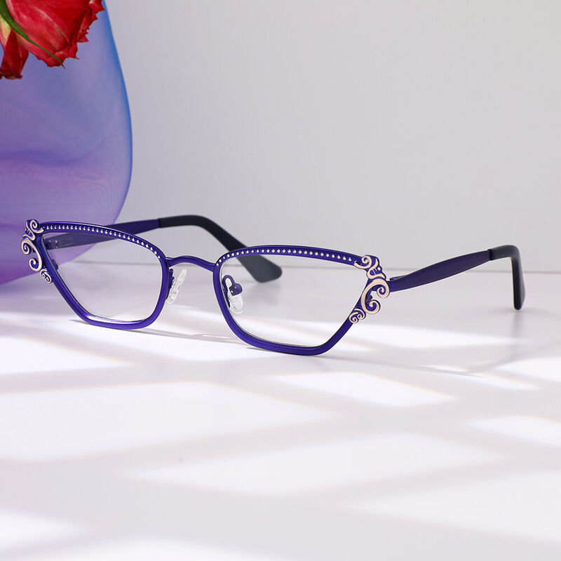 Wheatlae Cat Eye Blue Glasses