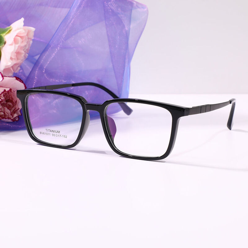 Celest Rechteckige Schwarze Brille