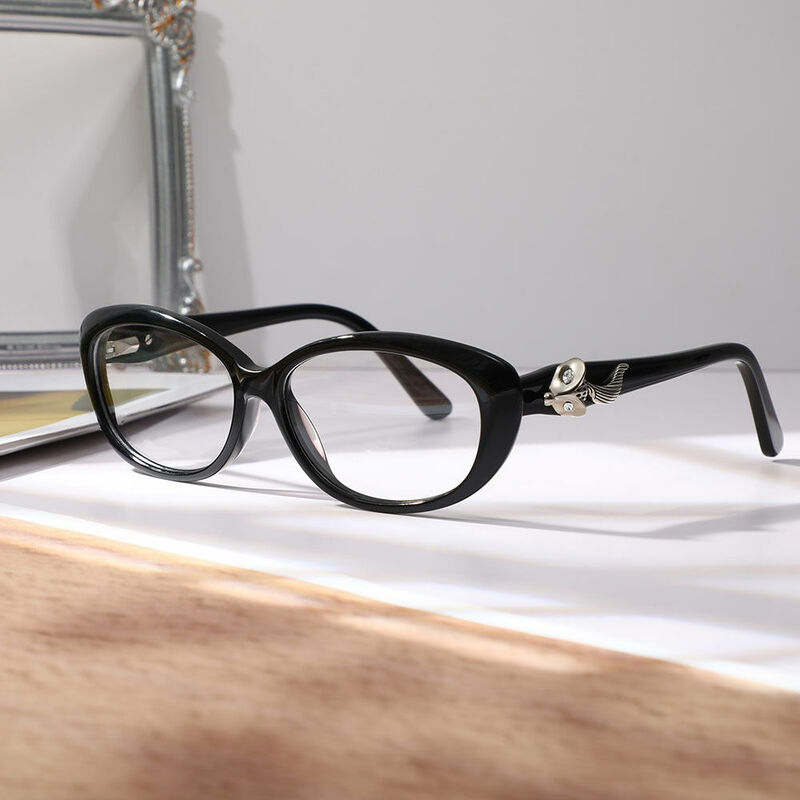 Emmi Cat Eye Black Glasses