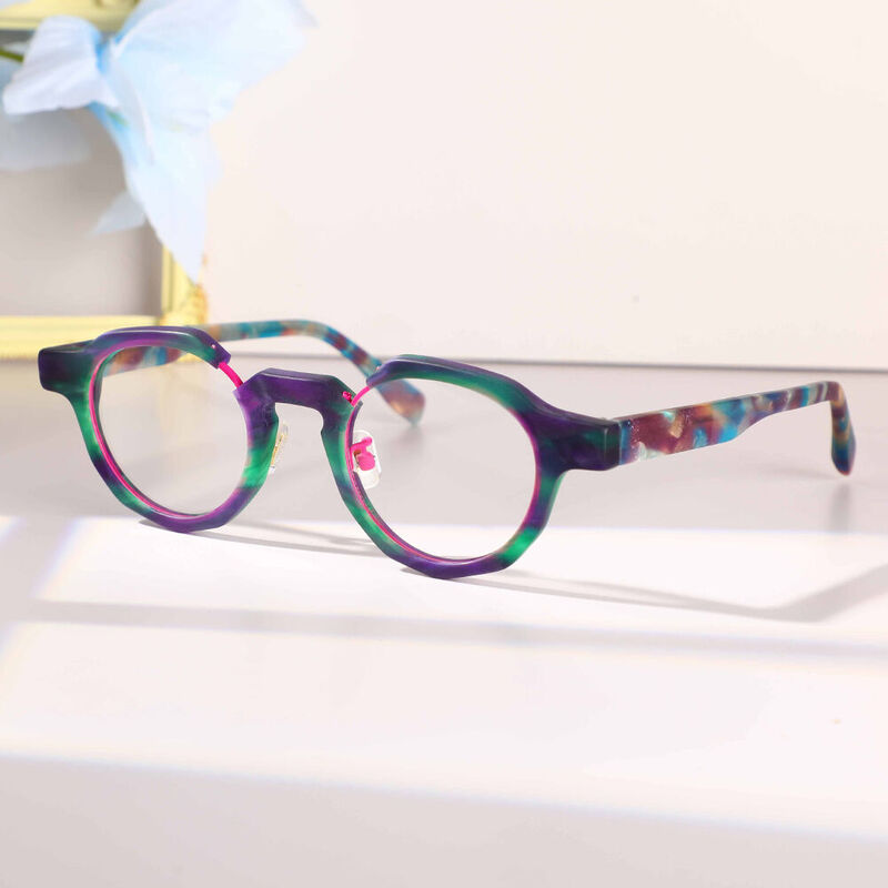 Juliet Geometric Green Glasses
