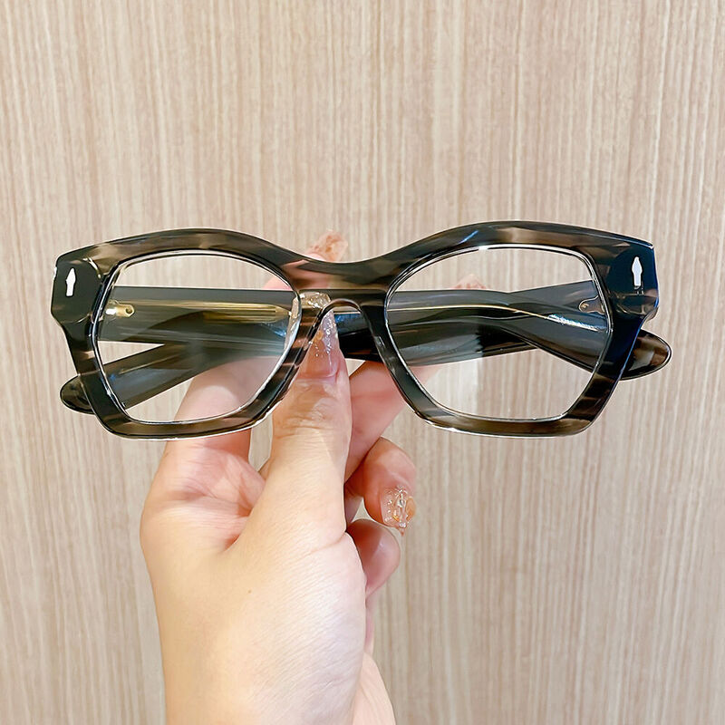 Lunettes de Vue Carme Géométrique Marron