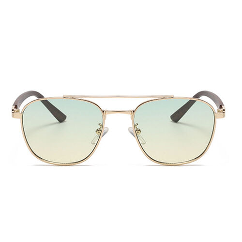 Leila Aviator Green Sunglasses