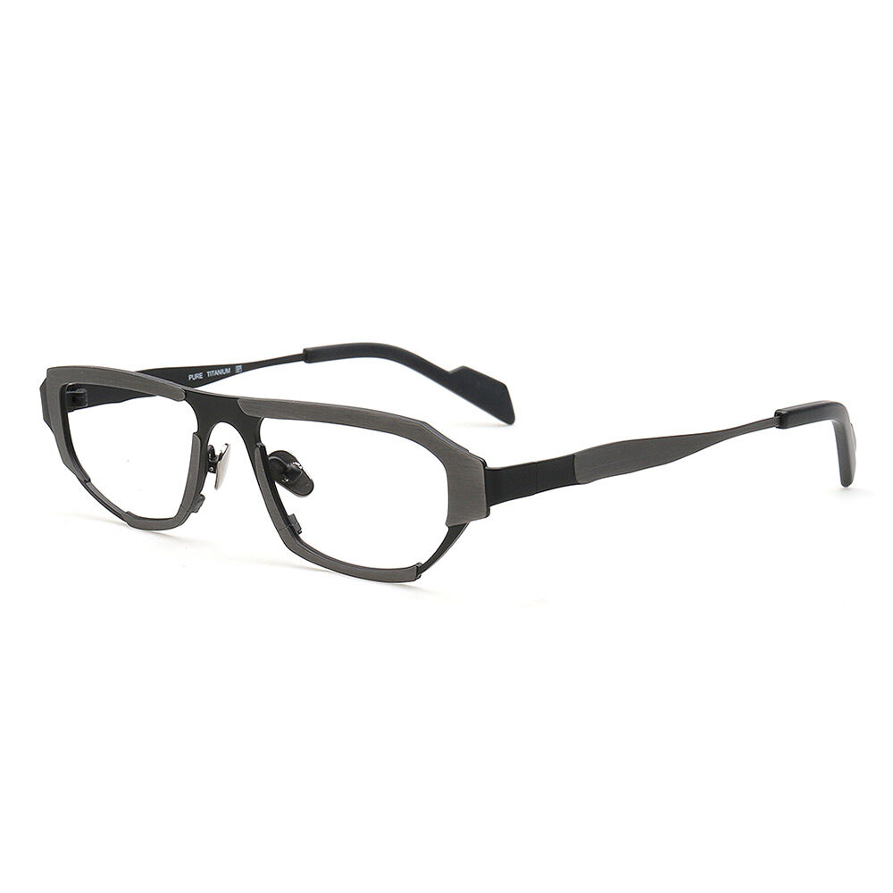 Deliaoa Rechteckige Graue Brille