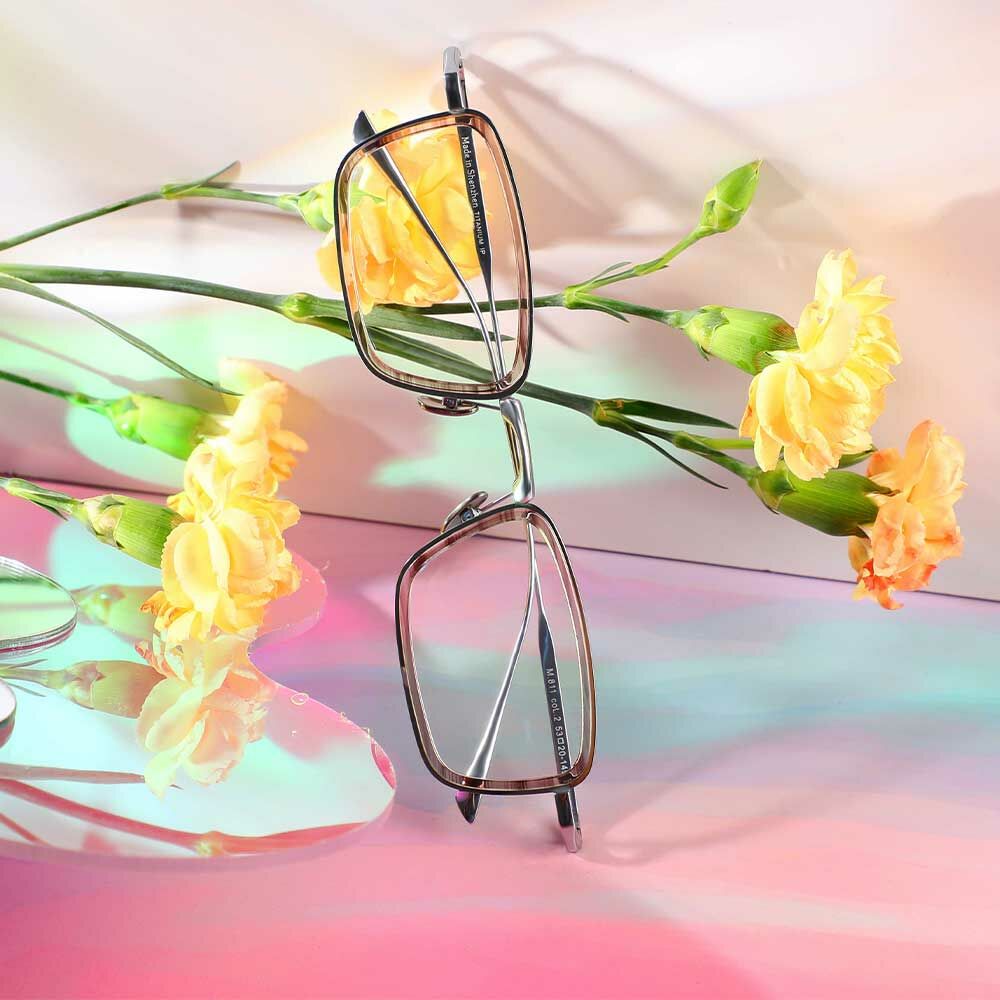 Chester Rechteckige Graue Brille