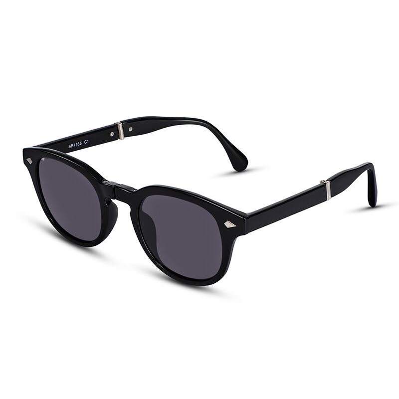 Transform Round Black/Grey Folding Sunglasses