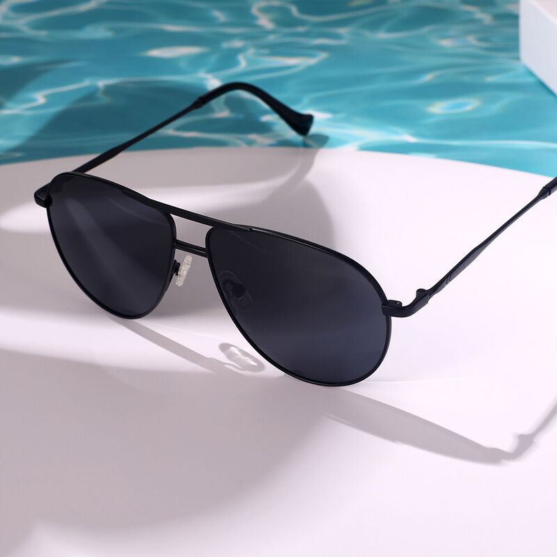 Skydive Aviator Black Sunglasses