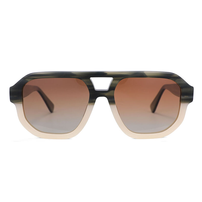 Ruthy Aviator Beige Sunglasses