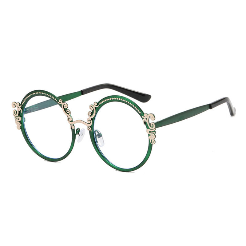 Juliana Round Green Glasses