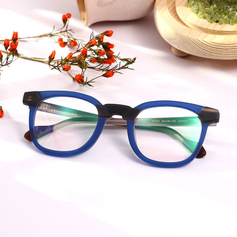 Sidibe Square Blue Glasses