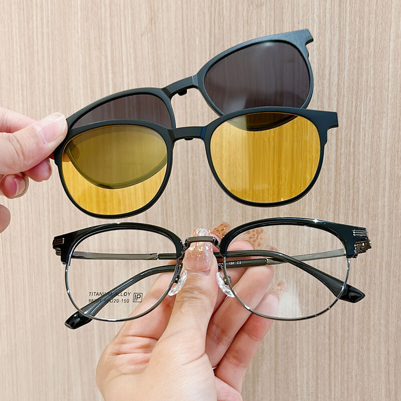Harla Browline Gunmetal Glasses